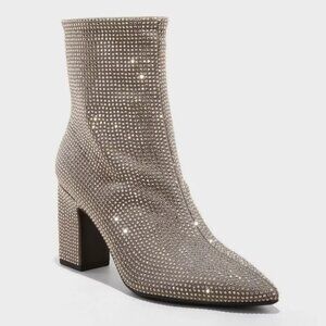 Cassidy Rhinestone Ankle Boots NWT Sz 7 - A New Day™ Silver